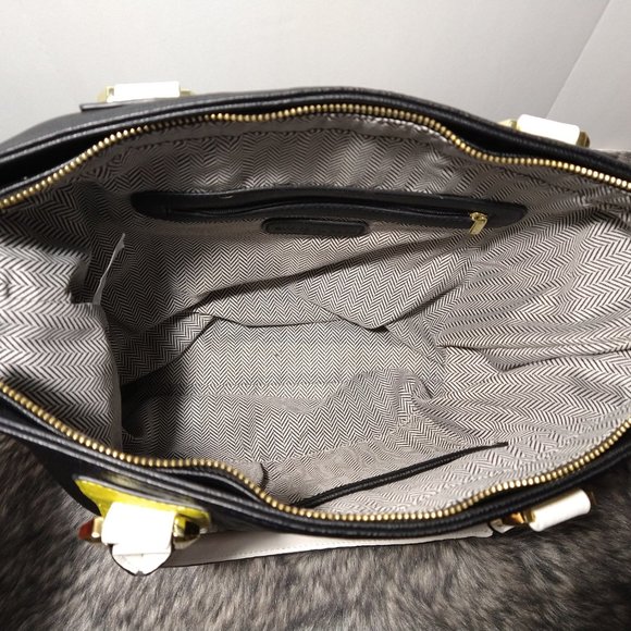 Steve Madden Medium Tri-Color Zip Top Tote - Picture 9 of 11